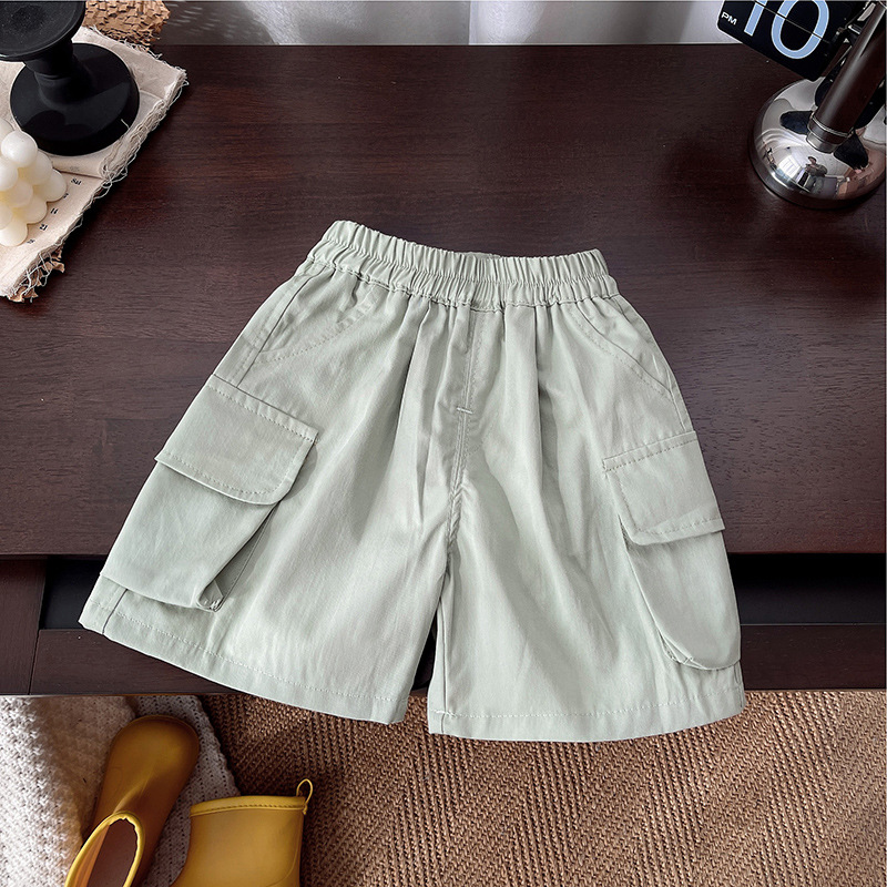 Korean version 2025 new style Boys' summer set, stylish children's short sleeves and shorts, cool two-piece set, summer trend Specification drawing