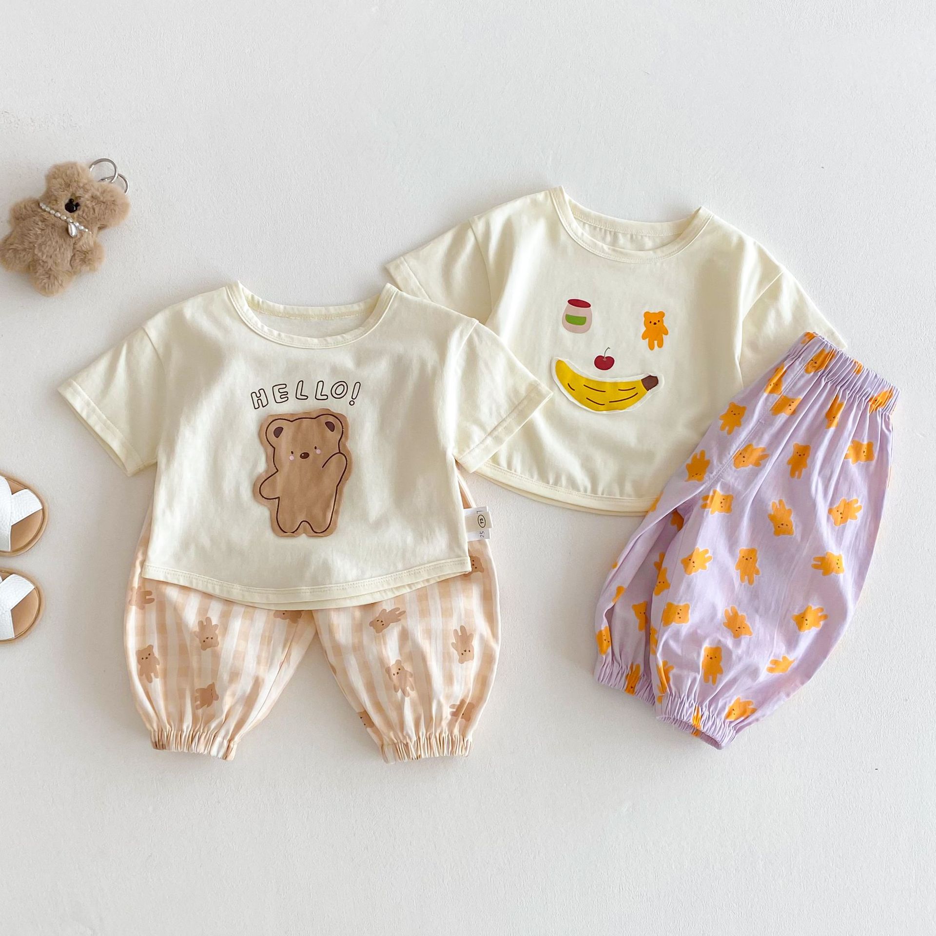 Children's Sports Set 2025 New Summer Boys' Fashion and Girls' Cartoon Shorts Two-piece Set Z25-278XT full figure