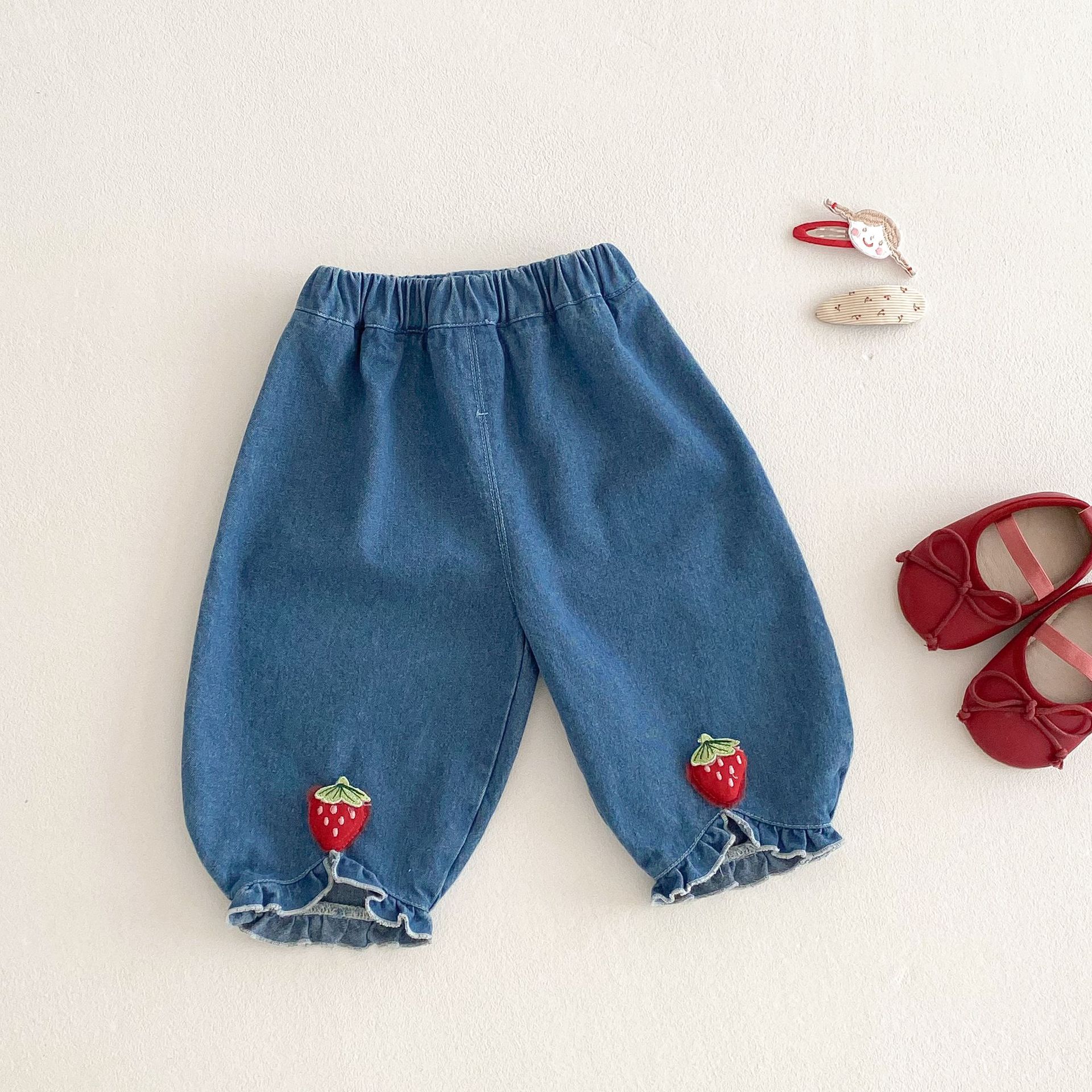 Girls' Stylish shirt 2025 New Spring Style Huzhou Zhili Baby Korean-style shirt Children's Spring Wear Strawberry top Specification drawing