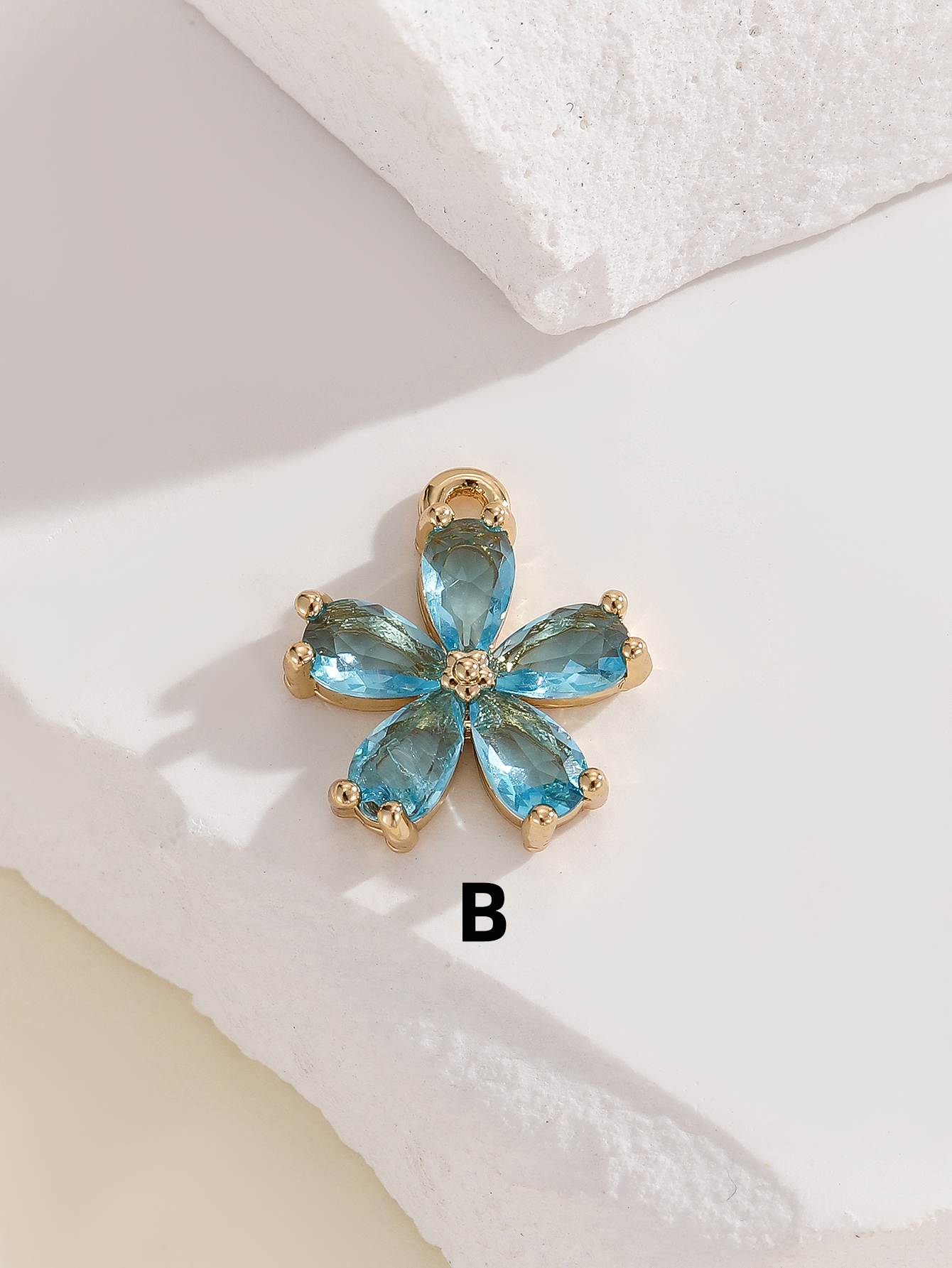 diy jewelry accessories, micro-inlaid six-petal flower multi-color new earrings, pendants, necklaces, bracelets, handcrafted semi-finished materials Application Scenario