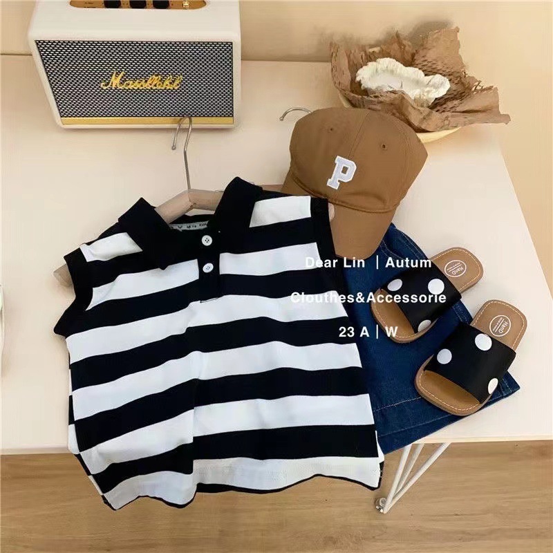 Korean children's clothing for boys and girls in summer 2024 new style, cool and stylish baby sleeveless vest, cool and trendy casual two-piece set details Picture