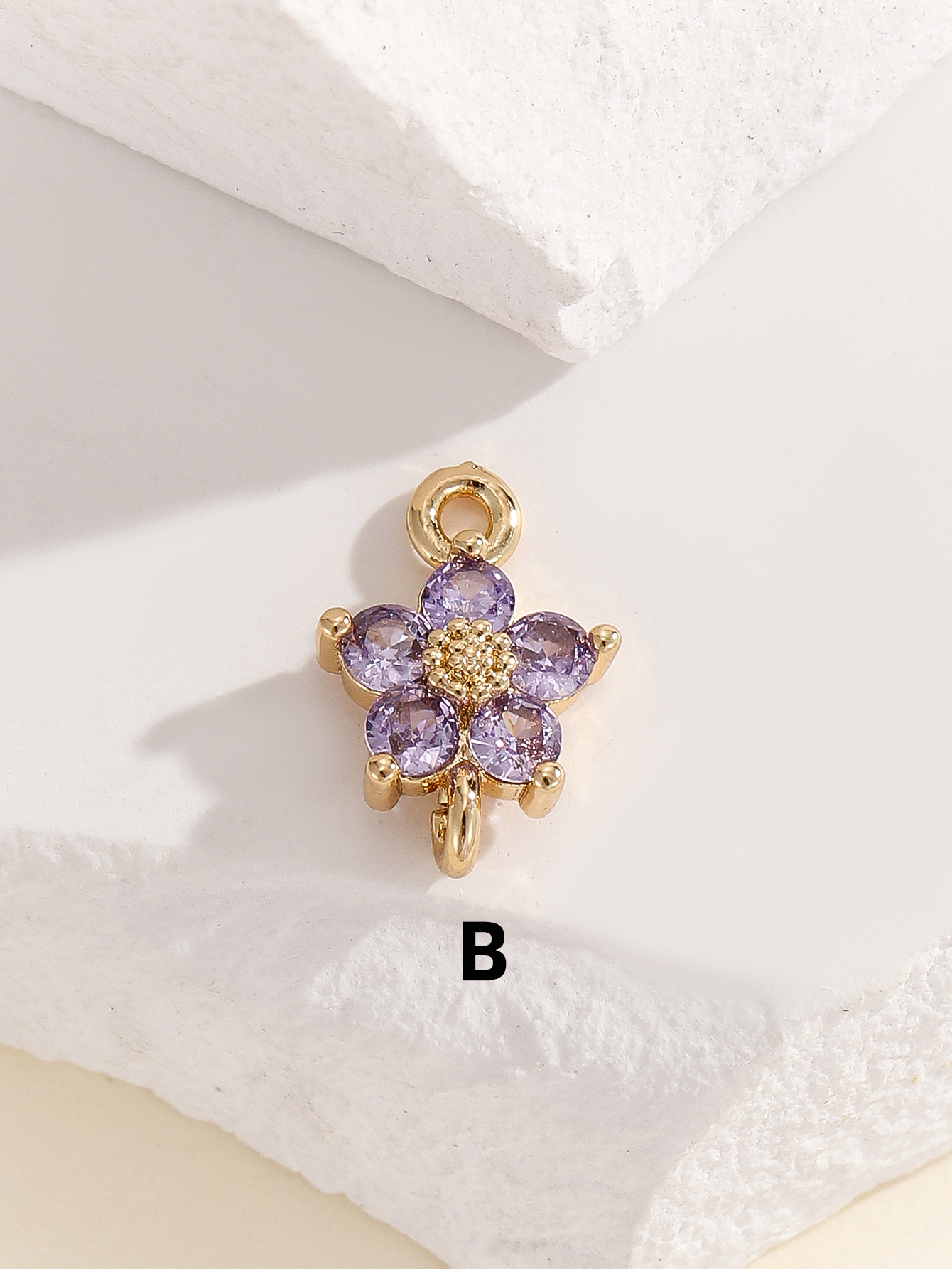 Double hanging five-petal flower copper color preservation zircon ancient-style hairpin, tassel earrings, necklace forehead ornament diy clothing accessories Application Scenario