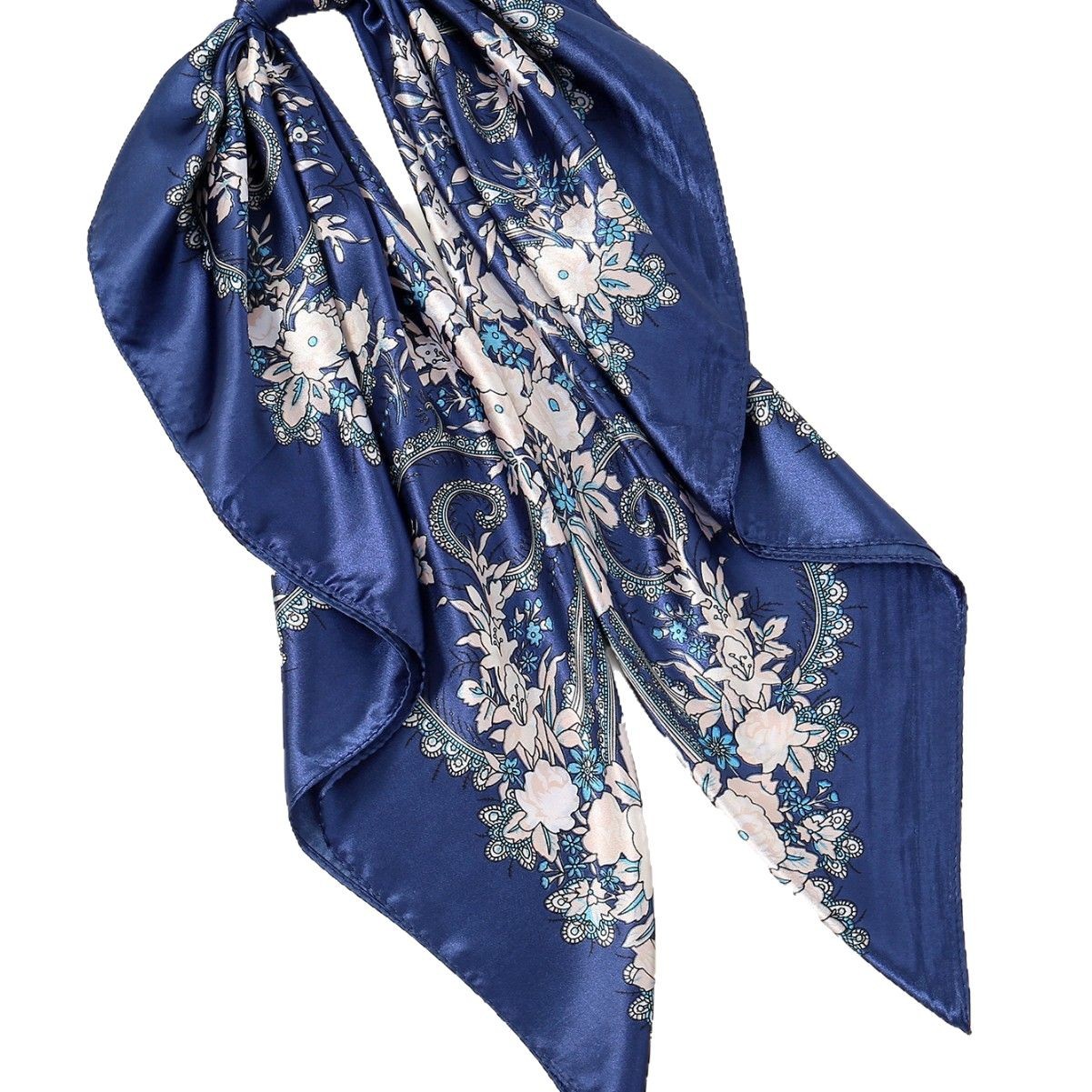 The popular 90CM large square scarf with ethnic style cashew nuts from Europe and America and the trendy street hip-hop headscarf from Xiyin are in stock for women Item Picture