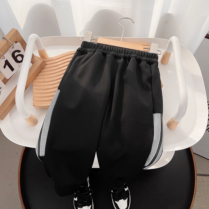 KC72 Standard Set Black new children's clothing for boys, Korean-style stylish small and medium-sized children's sweatshirt and sweatpants two-piece set Application Scenario