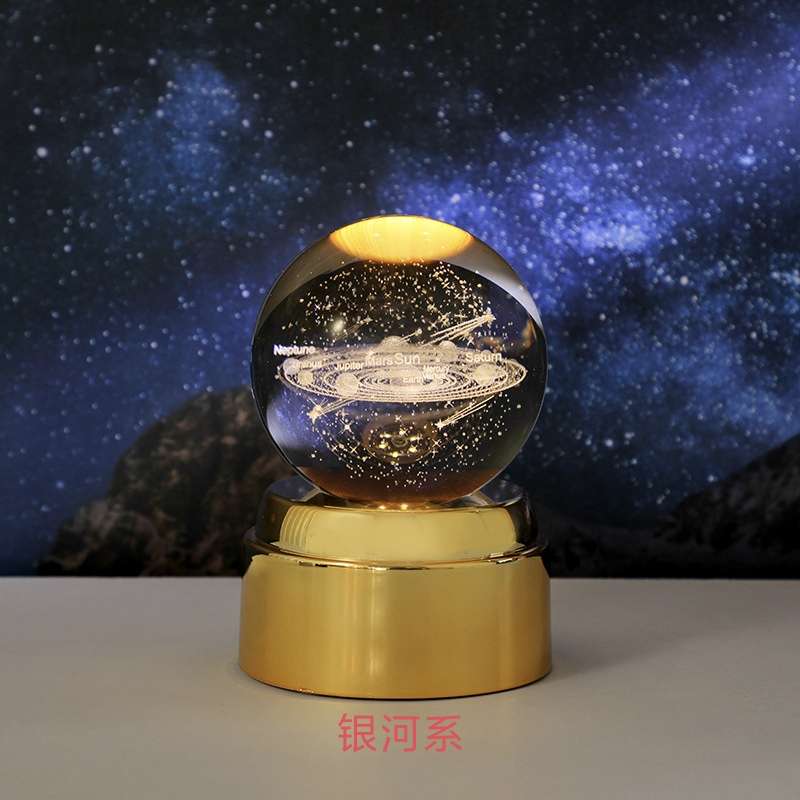水晶球 小夜灯 旋转星空水晶球 厂家直销生日礼物产品图
