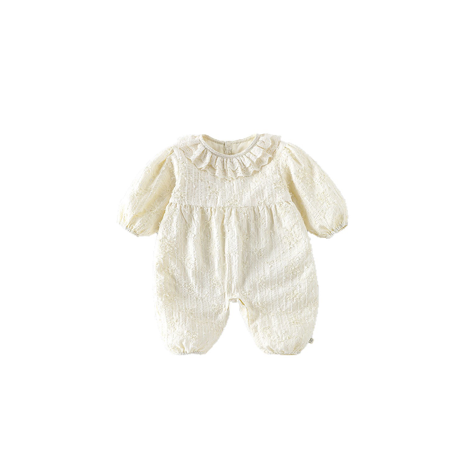 Baby Korean-style one-piece suit 2025 new autumn baby lace collar solid color crawling suit New baby first birthday clothing trend Item Picture