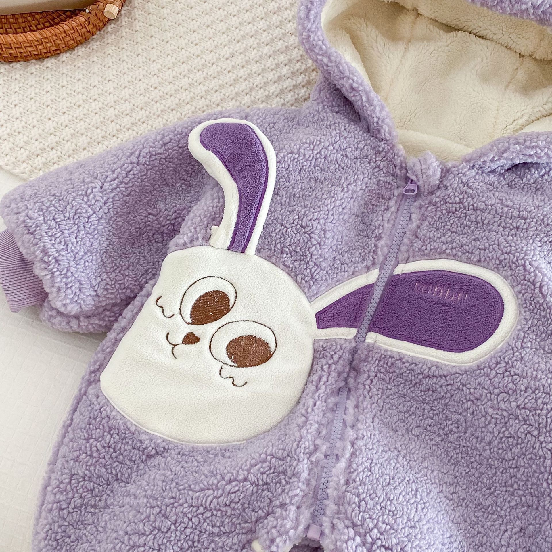Baby super cute one-piece suit, 0-2 years old winter girl baby with fleece crawling suit, baby clothes, first birthday dress trend AL716 Specification drawing
