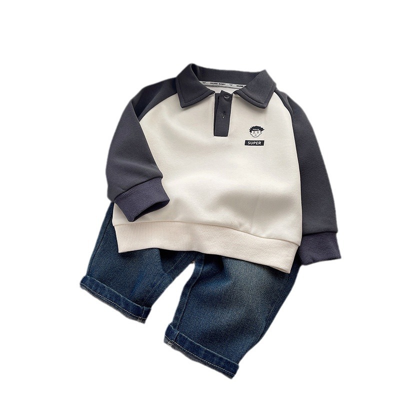 Boys' spring POLO shirt, Little Boy 2024 New style, stylish children's spring and autumn collection, cool and trendy kids Item Picture