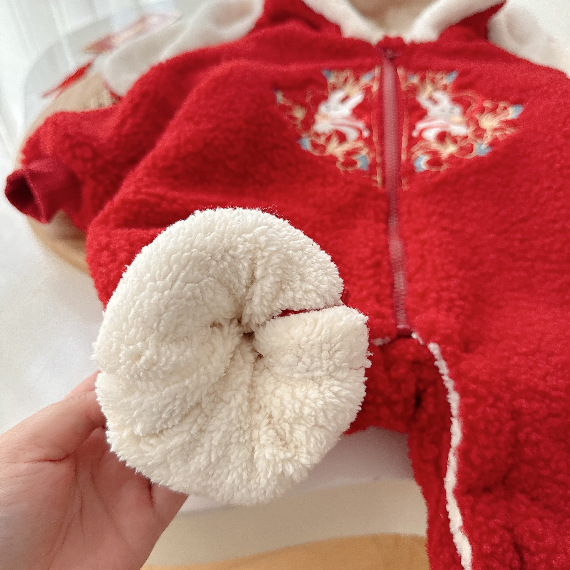 Baby super cute one-piece suit 0-2 years old winter first birthday dress Baby cotton crawling suit Baby New Year greeting dress Trend AL743 Specification drawing