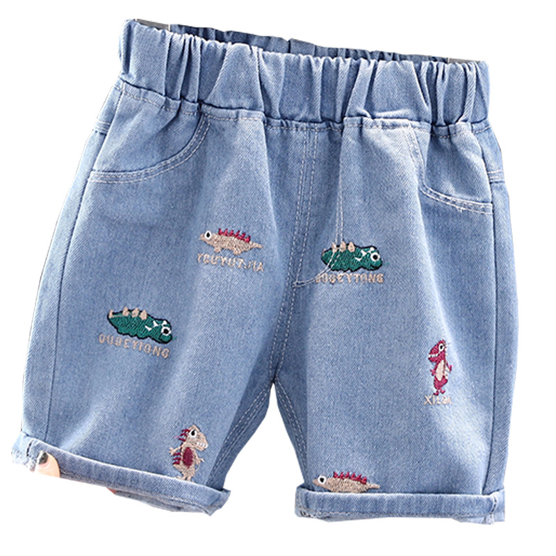 Children's denim shorts for boys, mid-length pants for boys, new summer fashion, versatile and stylish 5-inch pants for boys Item Picture
