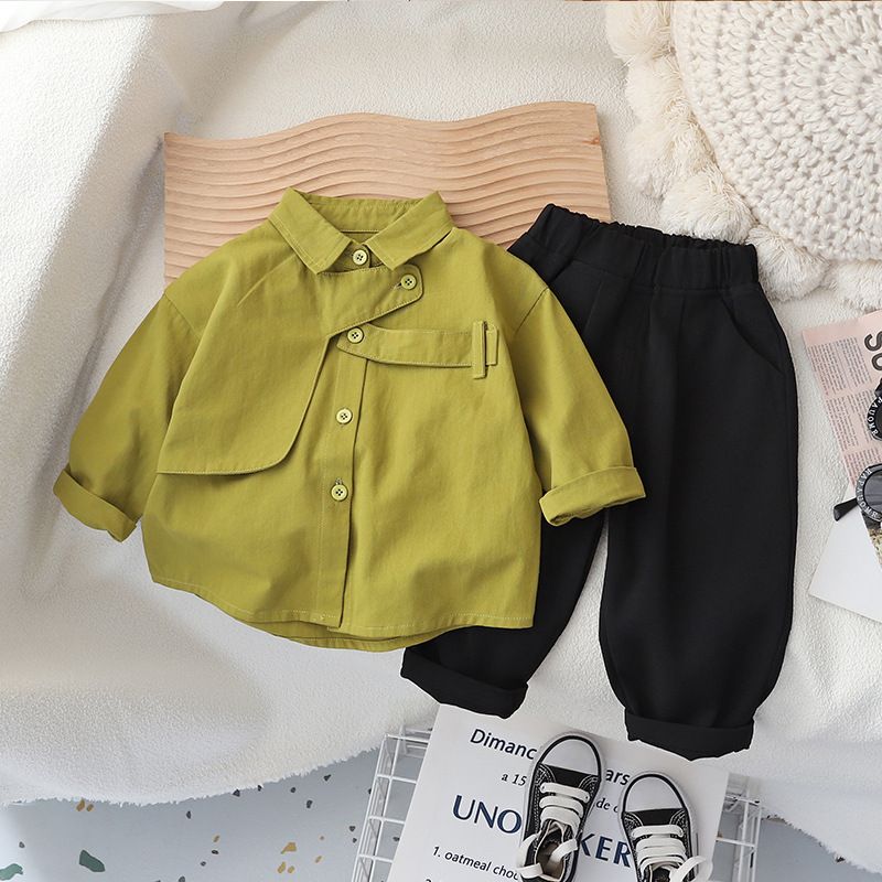 Boys' fashionable shirt 2023 New style Trendy baby streetwear top for kids Casual, Cool and stylish spring and Autumn set full figure