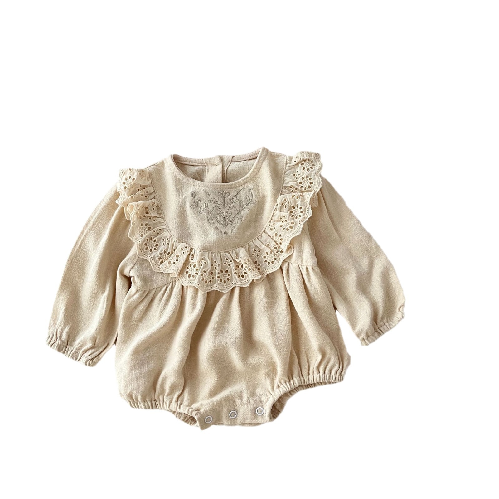 A super cute baby coat with a hat, a spring dress for girls aged 0-2, embroidered one-piece dress, trendy baby spring wear EL179 Item Picture