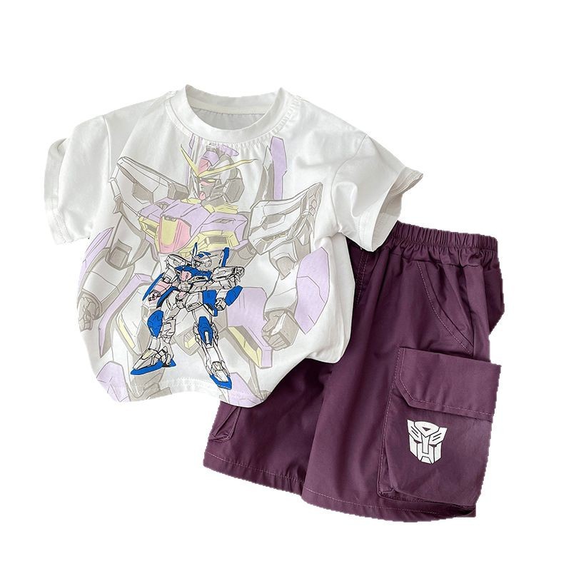 Baby short-sleeved children's summer set 2025 New Little boy cartoon clothes Baby summer Fashion two-piece set Item Picture