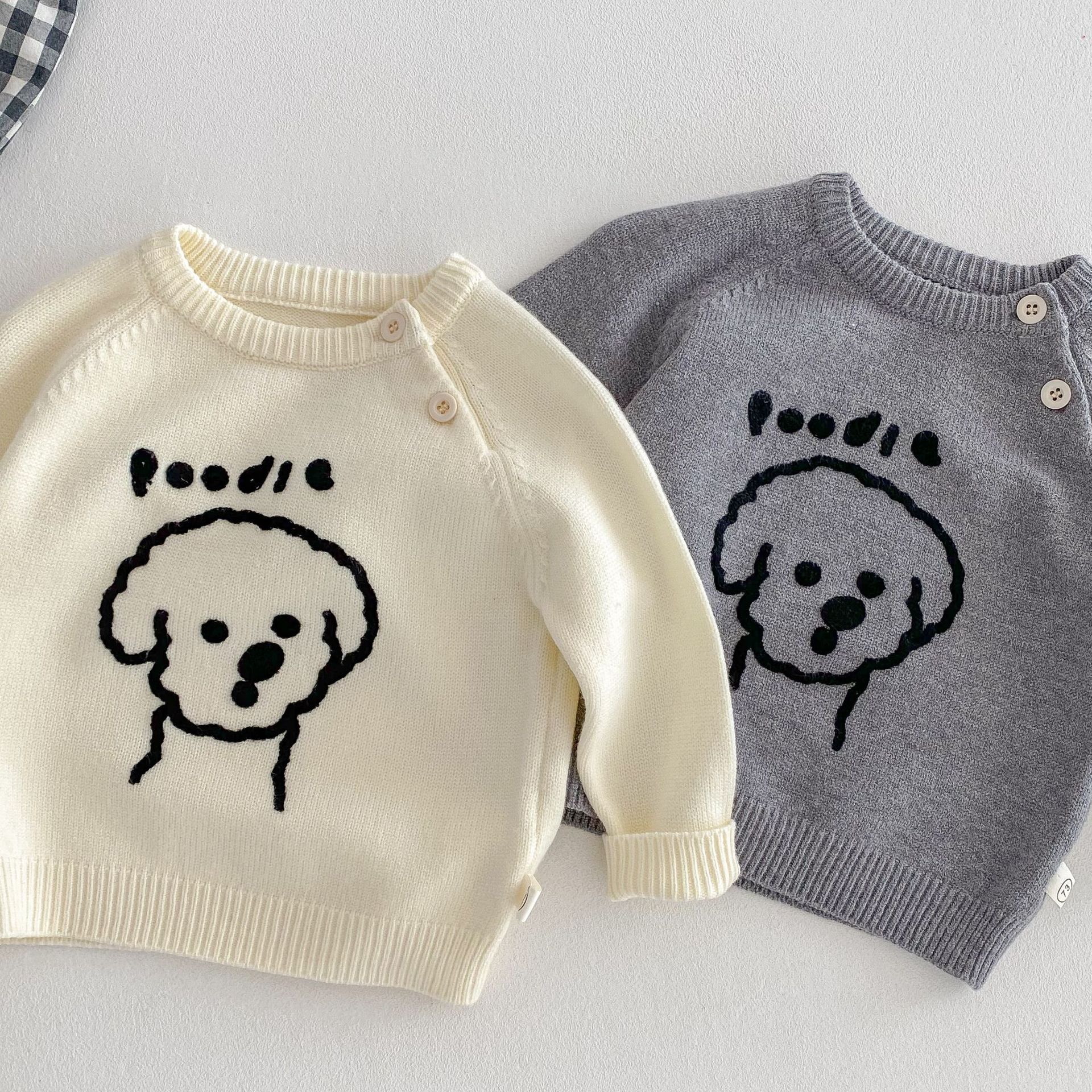 Children's fashion sweater 2025 Spring Boys' Korean-style towel embroidered letter knitted sweater Baby cartoon spring clothes top Application Scenario