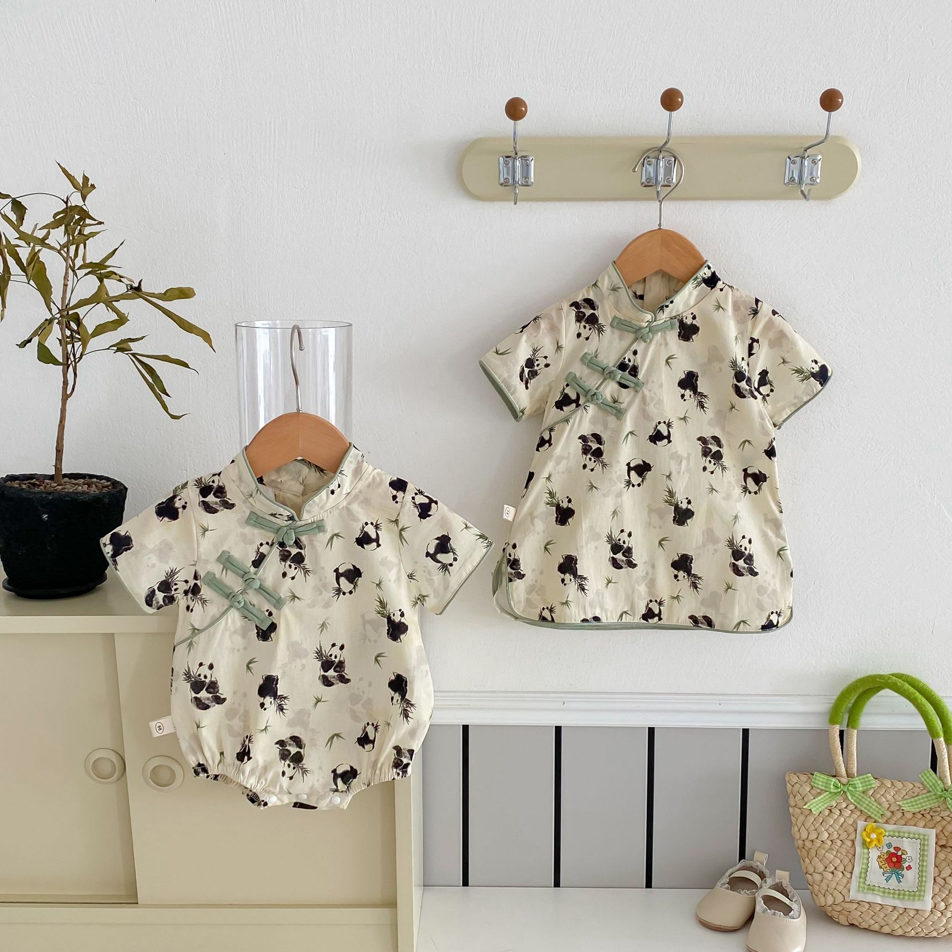 Baby floral print farting dress for summer girls aged 0-2, retro one-piece dress for first birthday dress, baby summer dress AL611 full figure