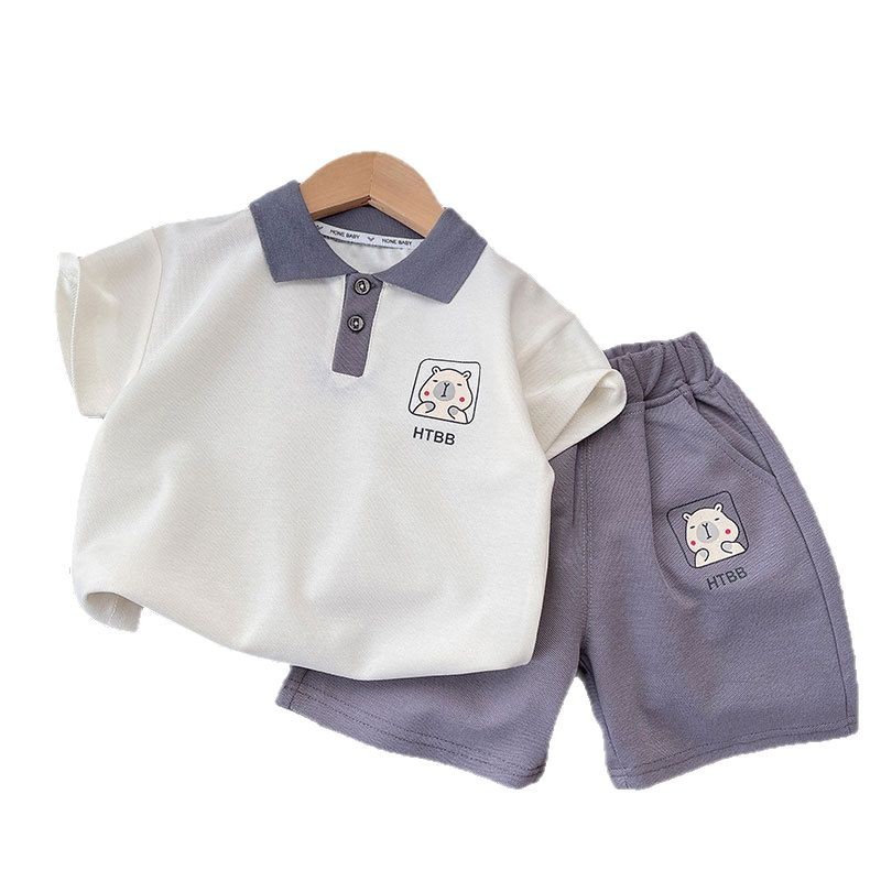Children's spring lapel set 2024 Spring New Korean style cool baby boy trendy two-piece children's clothing Item Picture