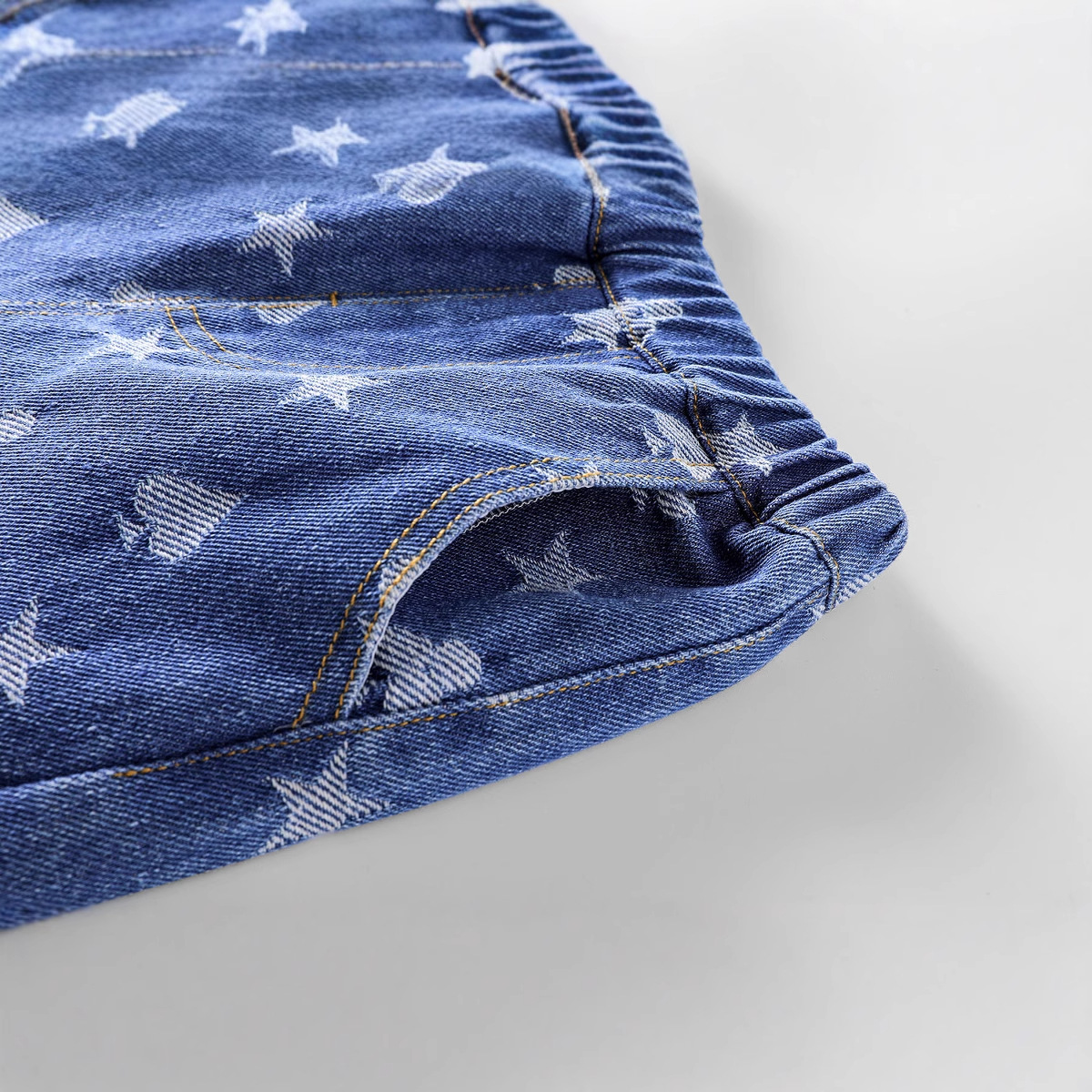 Children's fashion jeans 2025 New autumn full jacquard star casual pants for girls, baby Korean-style pants Specification drawing