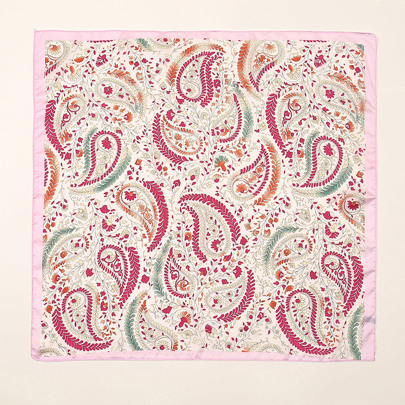 Elegant ladies' floral printed 70 small square scarves, professional neckerchiefs, decoration, popular foreign trade headscarves in stock Specification drawing