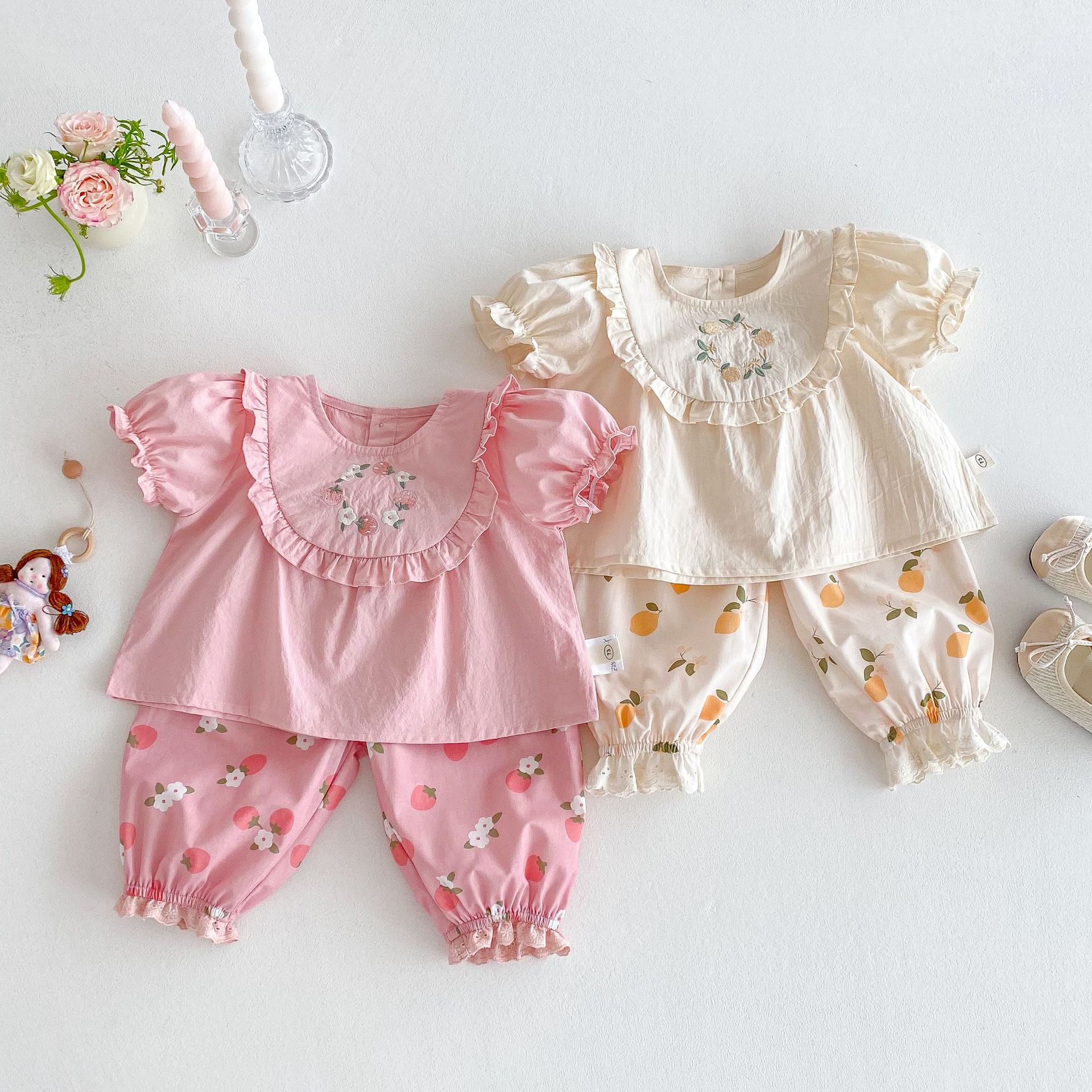 A new style of Korean embroidered T-shirt for girls in 2025, a stylish summer dress for children full figure