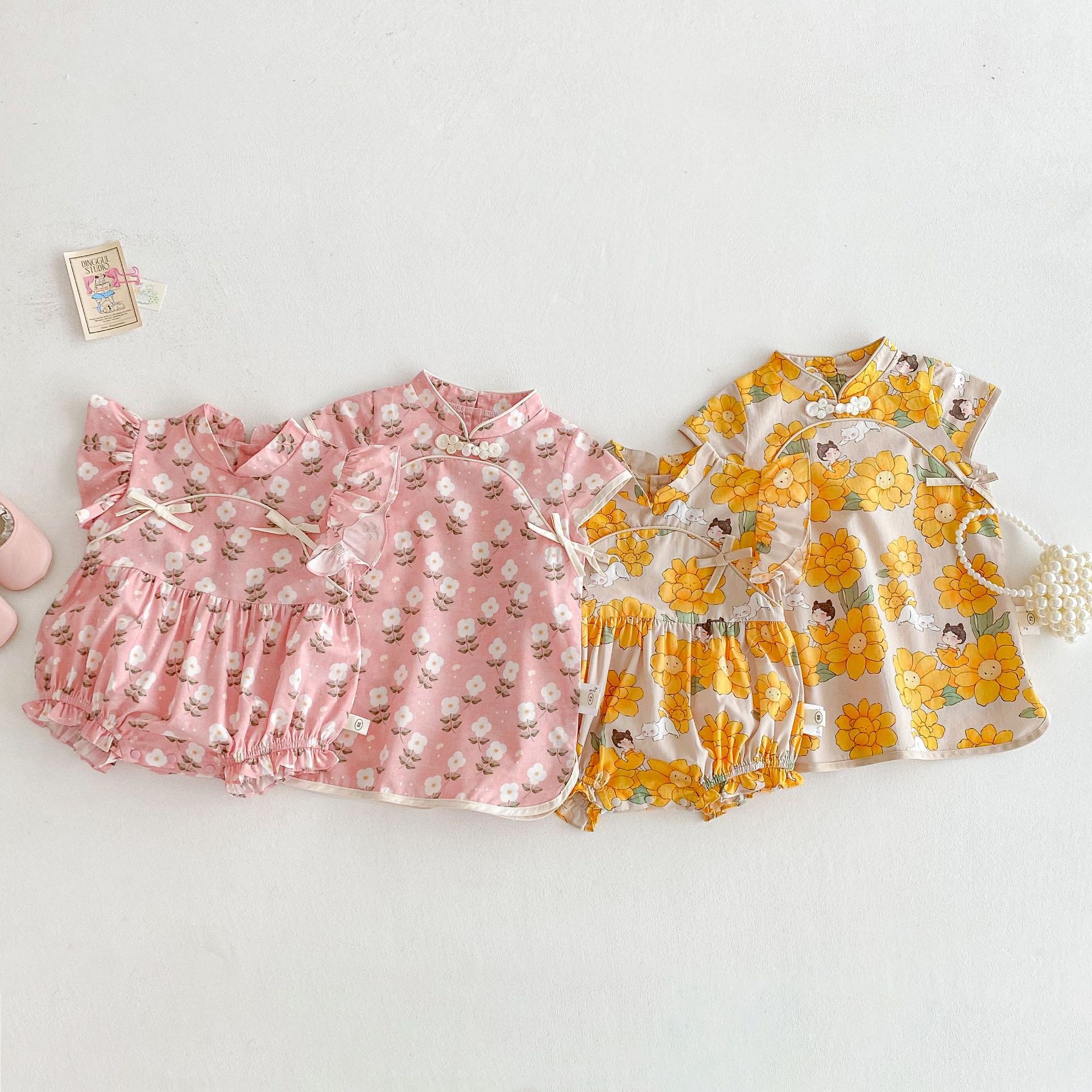 Baby Little Flower Jumpsuit 2025 New style Summer baby stylish Flying sleeve Dress Korean style for newborns to go out details Picture