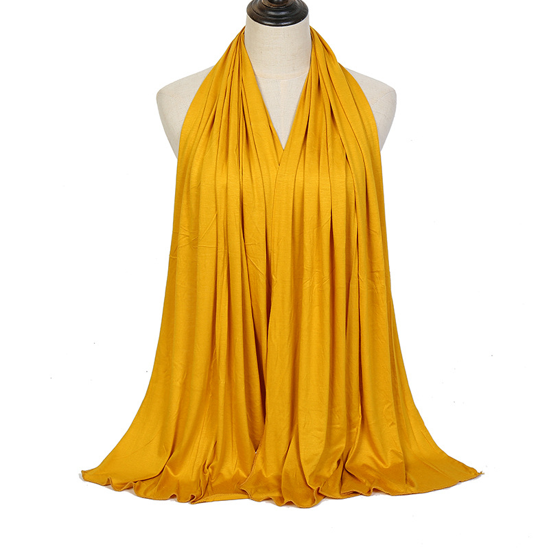Wholesale of new Modal solid color long scarf, high-quality breathable, soft to the touch, mercerized cotton scarf YW125 Item Picture