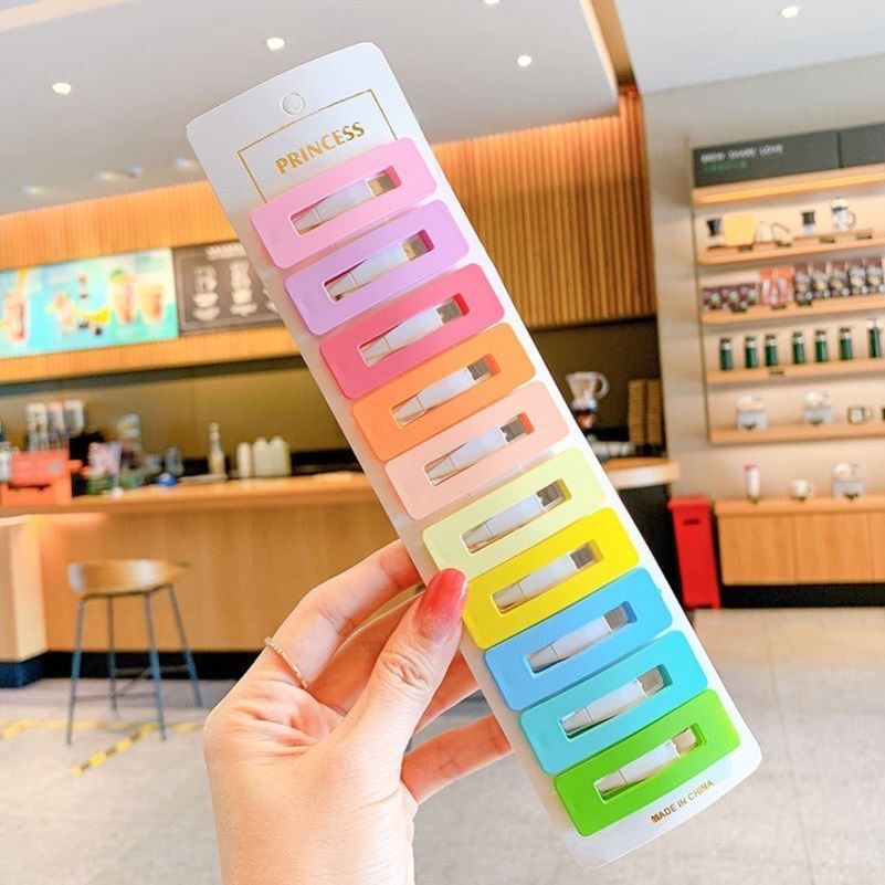 韩国彩色发夹后脑勺磨砂一字发夹少女刘海碎发夹侧边夹发卡子饰品儿童发夹滴油发夹详情图4