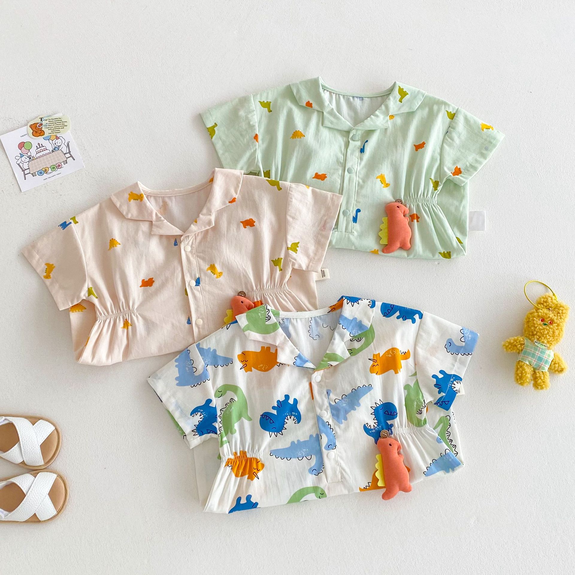 Baby beach-style Ha Yi 2025 New Summer full-length cartoon one-piece dress for babies, trendy clothes for newborns going out details Picture