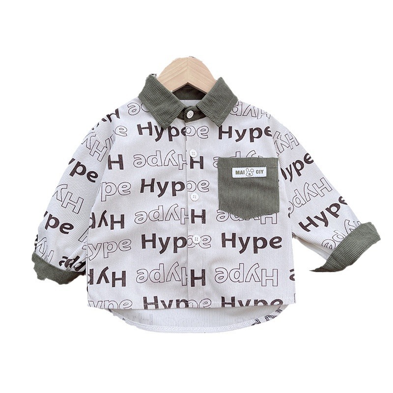Dongdong 24 Autumn Boys' Autumn Set 2024 New Style Baby Shirt Letter Spring and Autumn Cool Coat Children's Style Item Picture