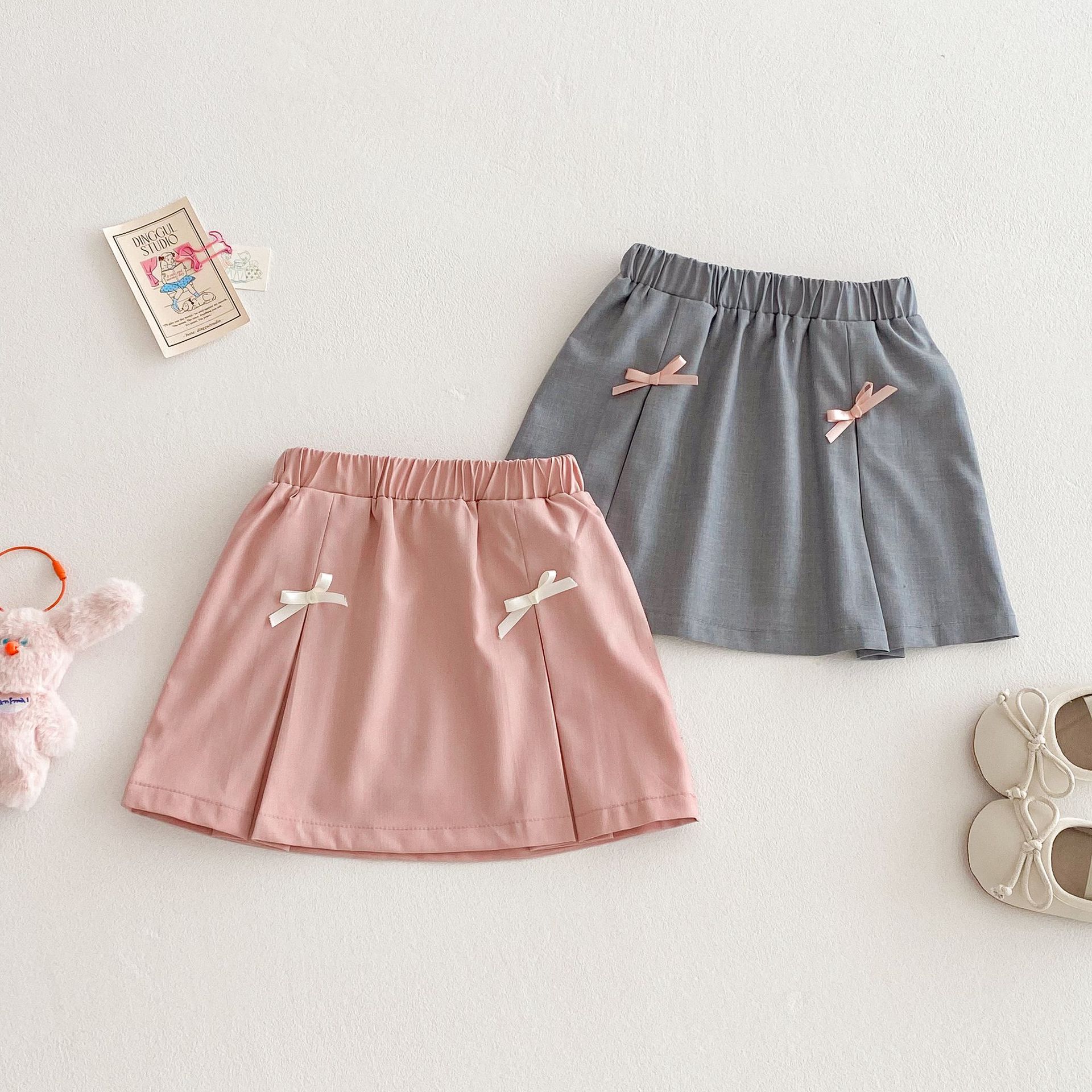 Girls' bow skirt 2025 New Summer style: Korean-style solid color half skirt for 0-5-year-old girls, children's summer wear details Picture