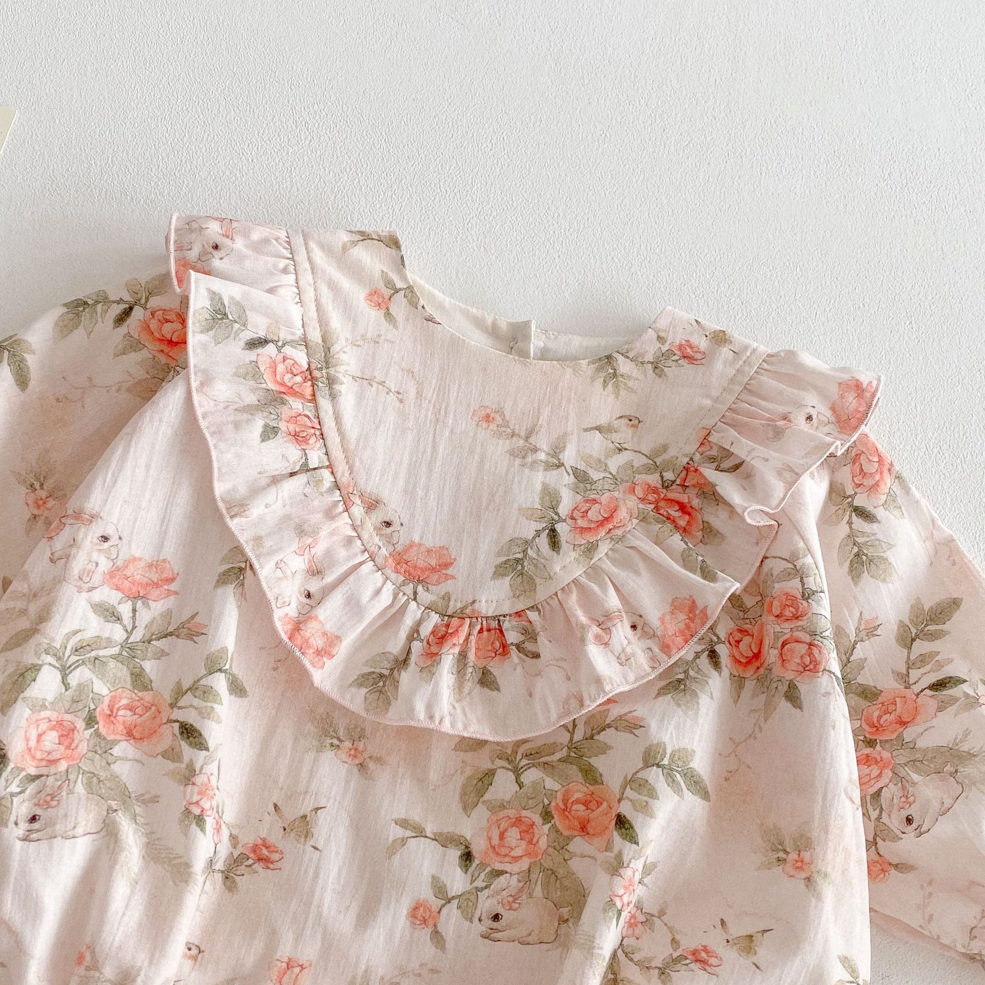 Baby floral print undergarment 2025 New spring Huzhou Zhili Baby stylish one-piece clothing Trend for newborns Specification drawing
