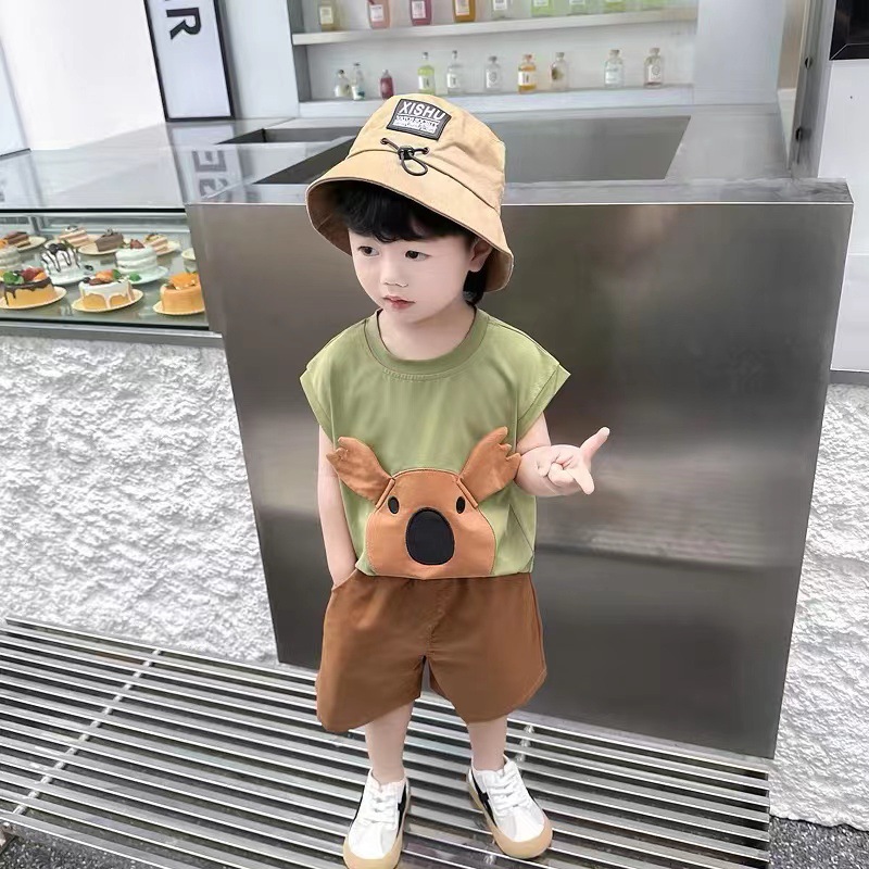 Baby vest set Summer thin sleeveless summer boys' vest summer dress 2 2 3 3 1.5-year-old boys' clothes full figure