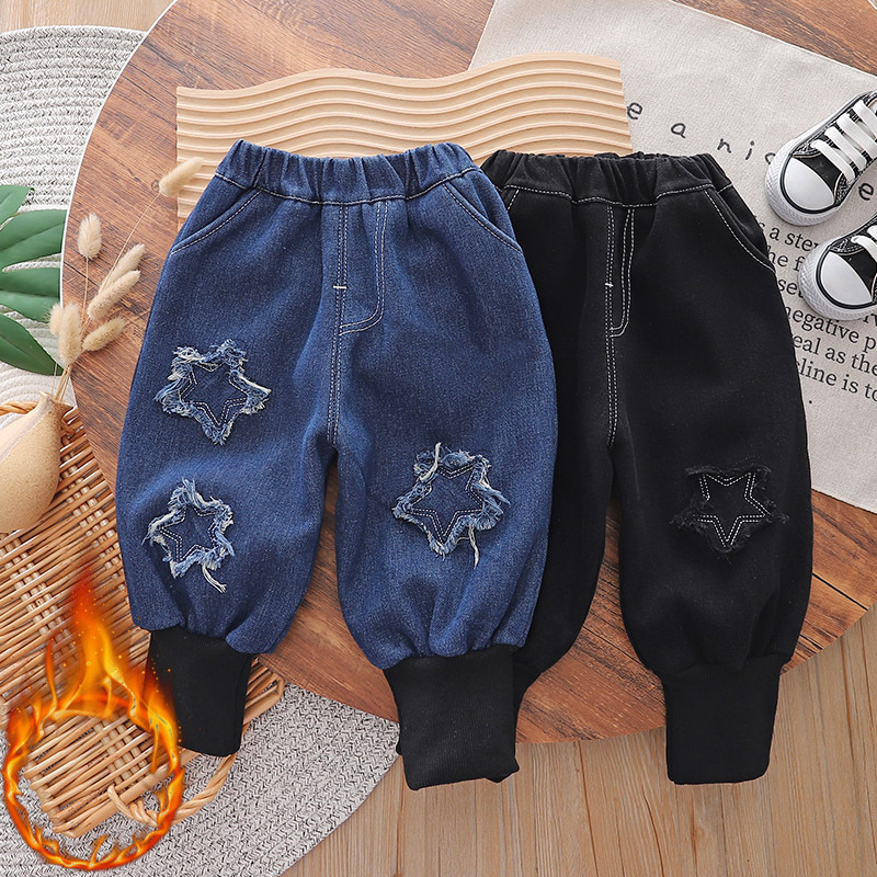 2023 New style of boys' pants: Spring and autumn fashionable Harun pants for small and medium-sized children, autumn casual loose jeans for babies full figure