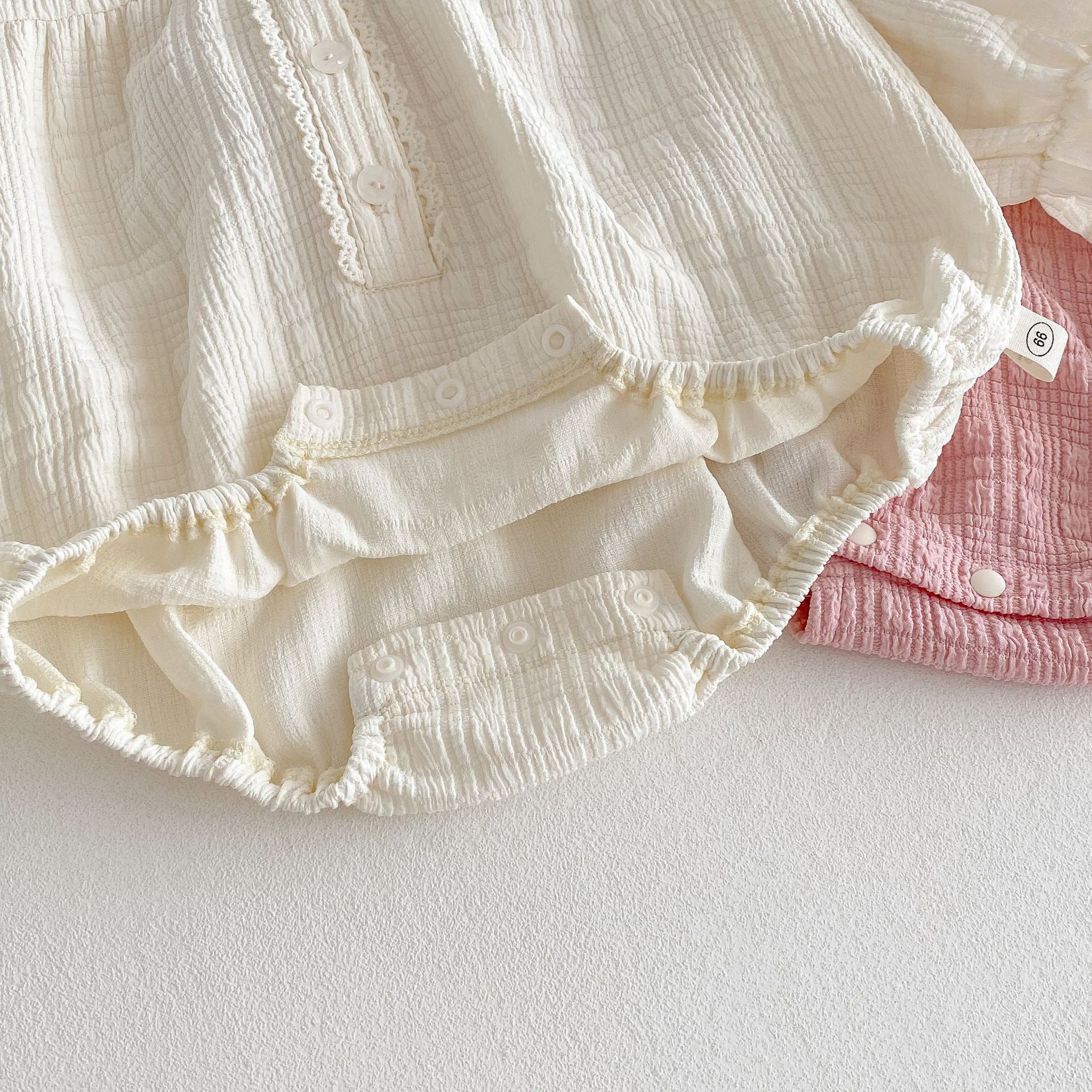 Baby super cute tummy dress for 0-2 years old 2025 new spring baby doll collar solid color one-piece spring clothing Application Scenario