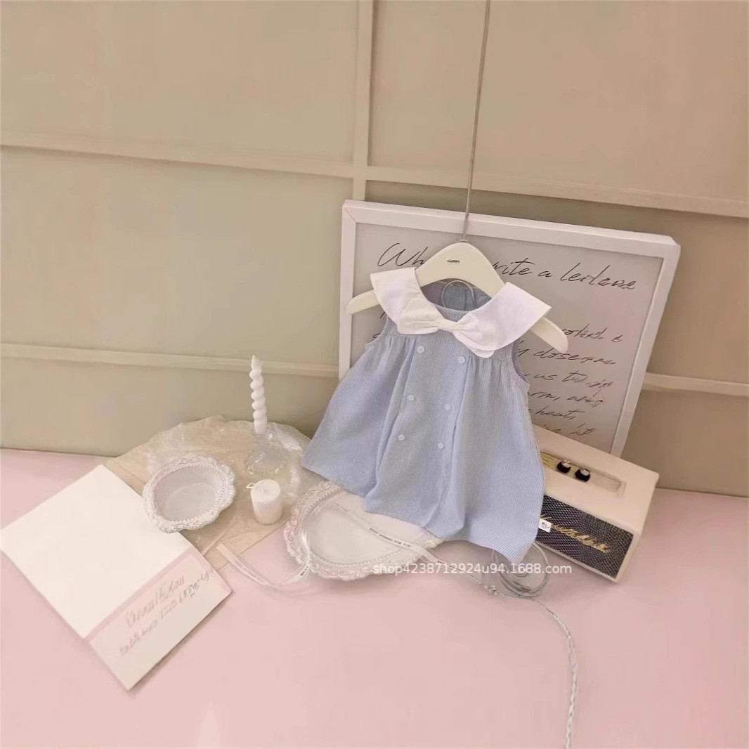 Sweet and cute summer clothes for babies, cute and chic dress, princess baby summer wear, thin halter dress details Picture