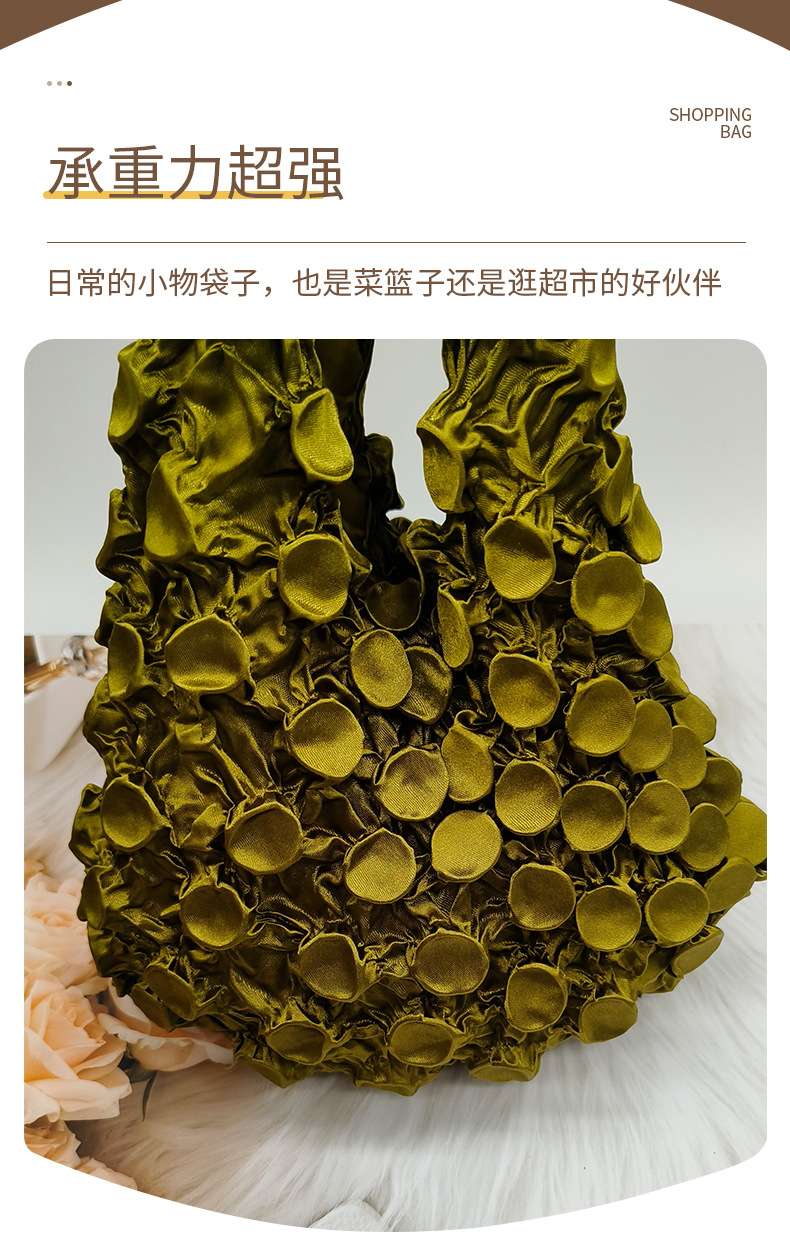 Best-selling Japanese and Korean bubble bags, durian bags, pineapple bags, button copper wallets, travel bags, women's totes, yoga bags, casual, portable and multi-functional travel bags, leather goods and luggage detail image 15