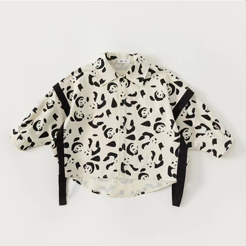 Boys' shirts, Korean-style webbing loose tops, girls' cool shirts, puppy coats, children's shirts, spring clothes and trendy outfits details Picture