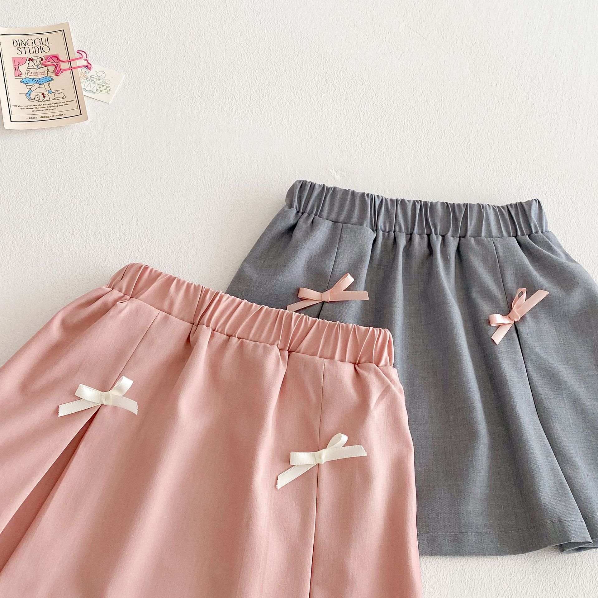 Girls' bow skirt 2025 New Summer style: Korean-style solid color half skirt for 0-5-year-old girls, children's summer wear Specification drawing