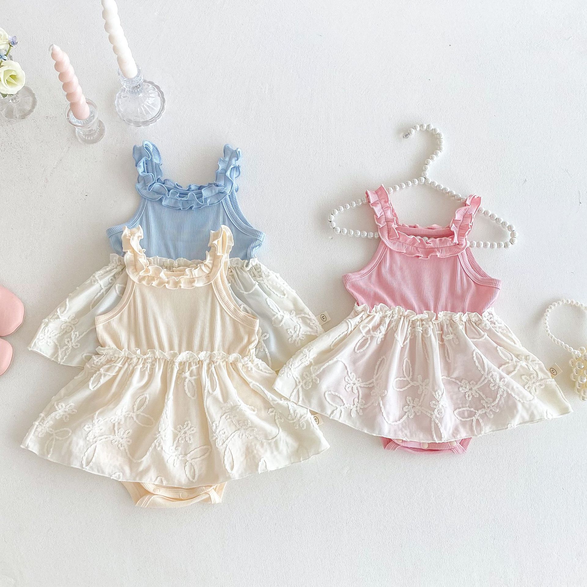 Baby Fashion Bottom Wrap 2025 New Summer Baby cool Korean-style fresh and cute candy-colored halter bottom wrap details Picture