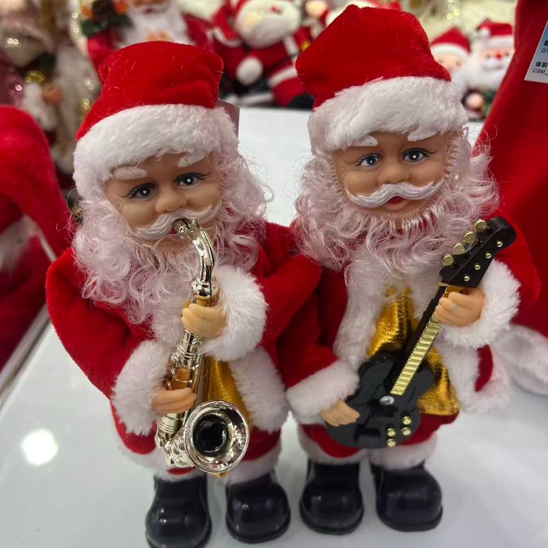 圣诞老人摆件圣诞节道具圣诞电动音乐工艺品摆件