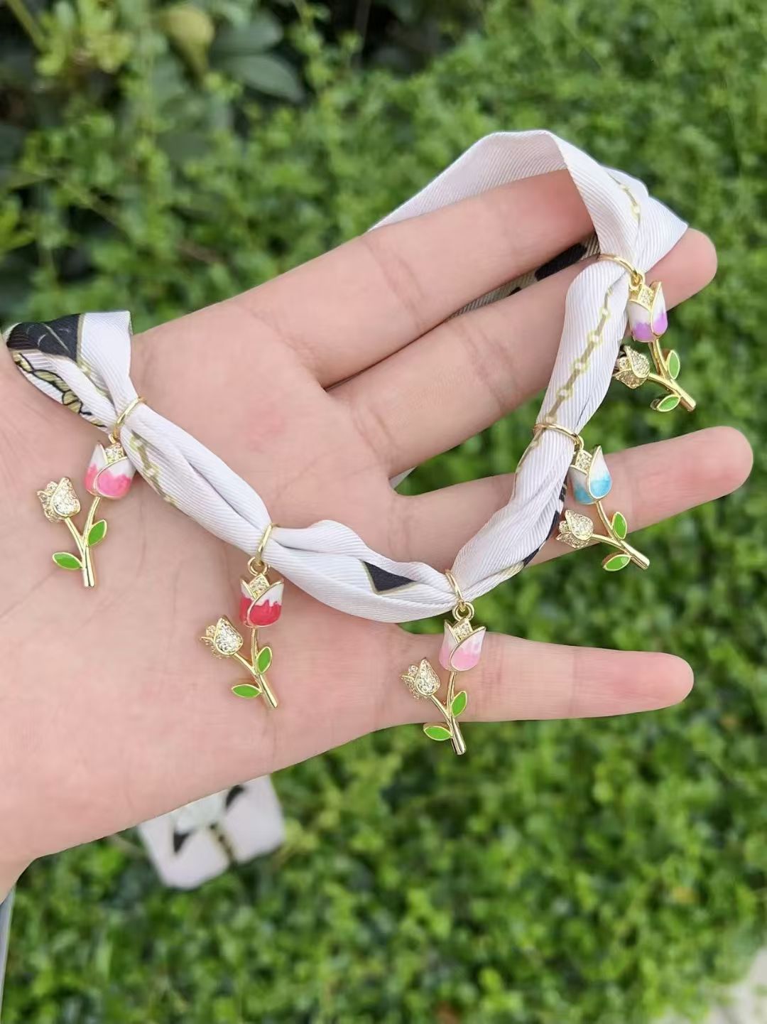 项链冬款毛线编织项链绳手链绳钥匙扣编织绳发带蝴蝶结绳子发发夹绳子冬天毛绒娃娃纺织皮革皮标PE布耐用手工