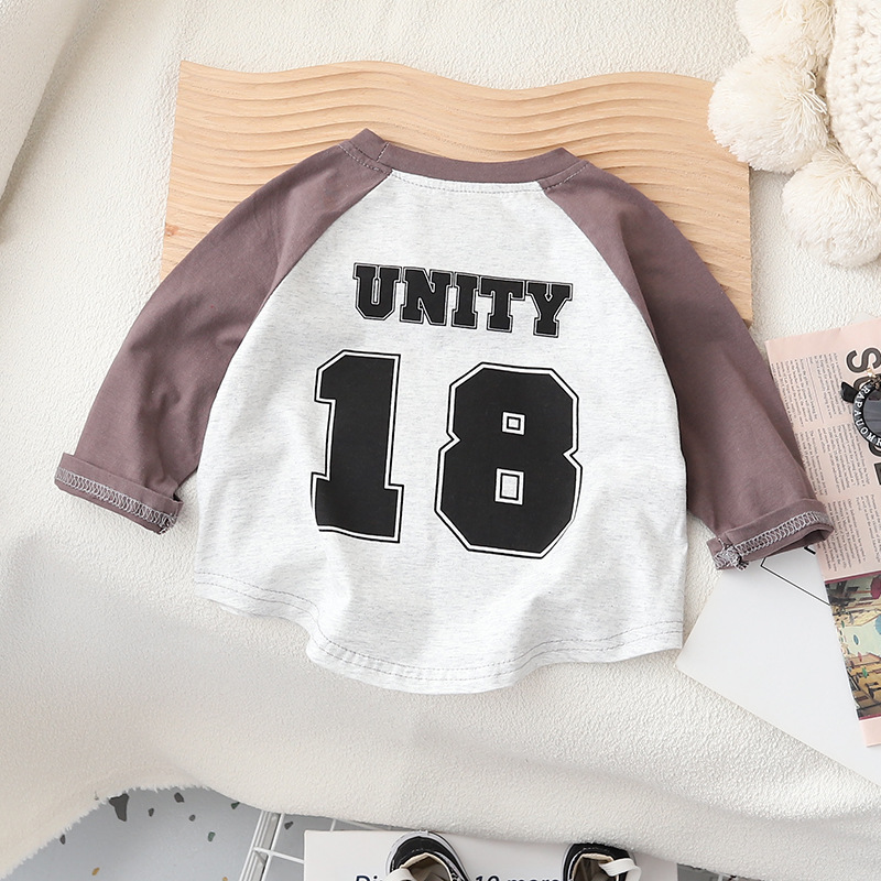 Super soft and glutinous ~ Pure cotton thin shoulder long-sleeved T-shirt for boys, new spring and autumn style baby cartoon top base layer fashion Application Scenario