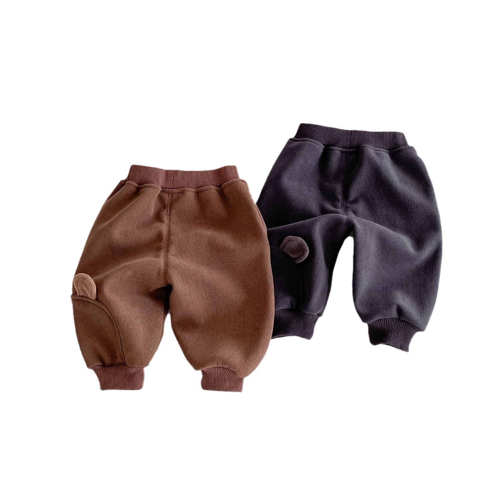 Children's thickened casual pants, 0-5 years old, winter boys' three-dimensional ear protection pants, girls' fleece pants, Zichao AK474 Item Picture