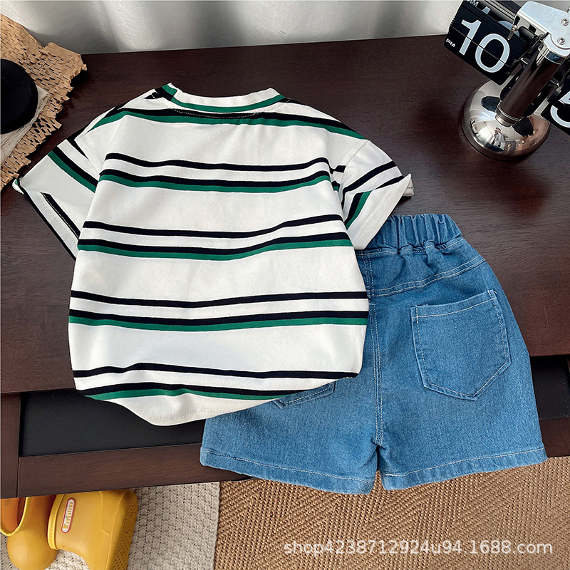 Boys' Summer 2025 new Style Stylish, cool and cool summer wear for boys, children's short-sleeved summer clothing trend Specification drawing