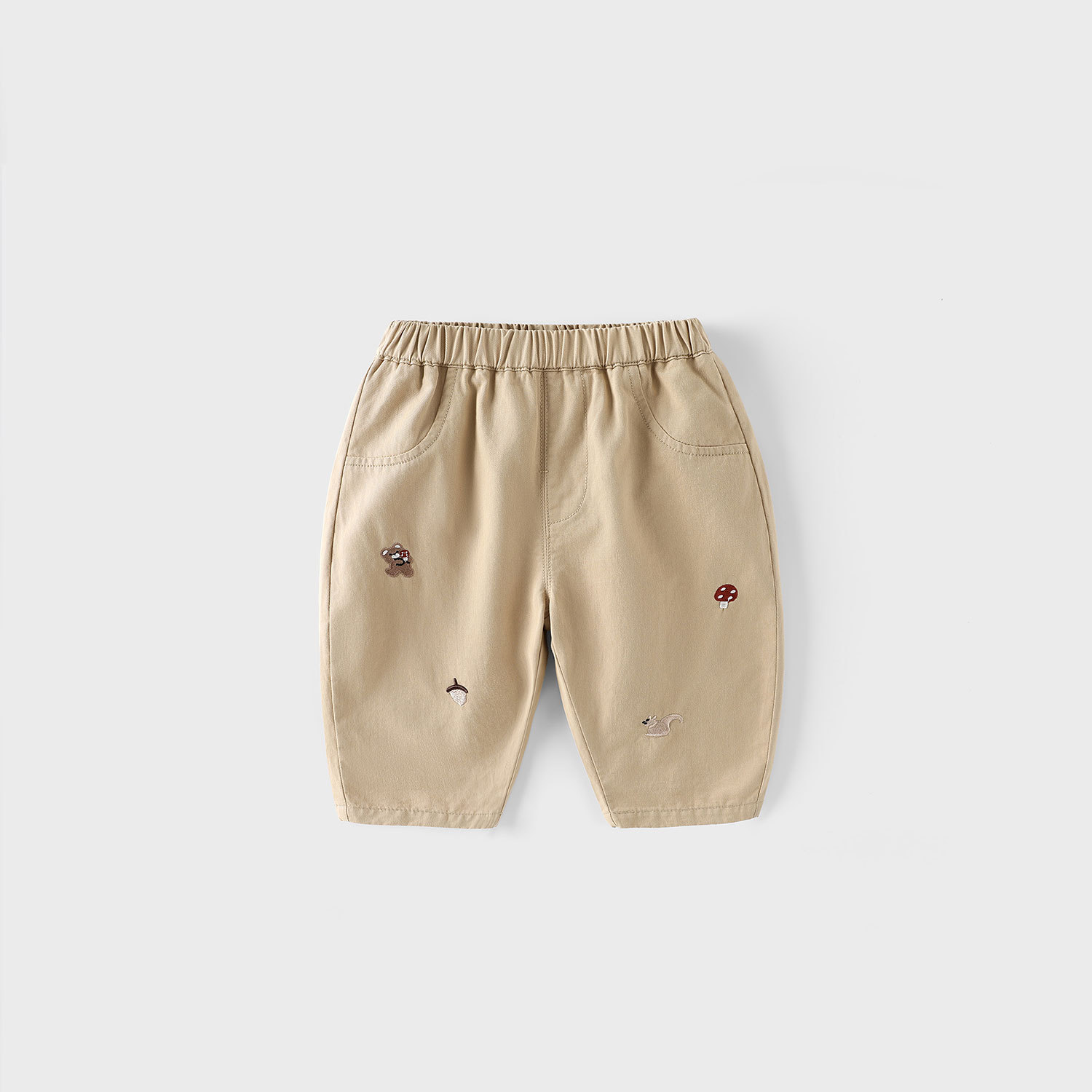 Children's embroidered radish pants 2025 New autumn Boys' fashionable cartoon jeans, trendy baby striped casual pants details Picture