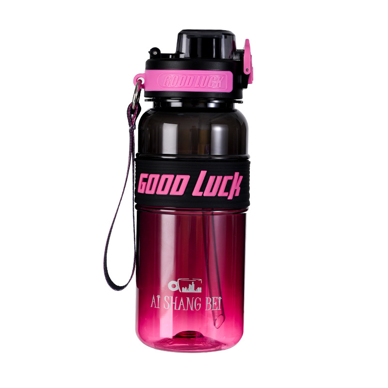 B70-9198 New Summer colorful dual-color cup, large-capacity drinking cup, dual-drinking student water cup detail image 5