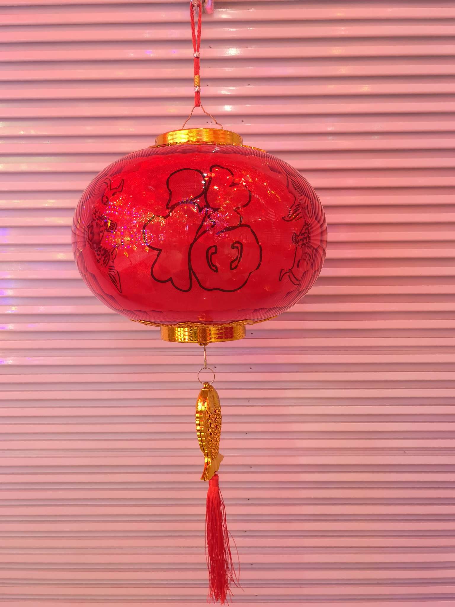New plastic lantern LED festive and festive decoration for the New Year, New Year decoration products in Yiwu details Picture