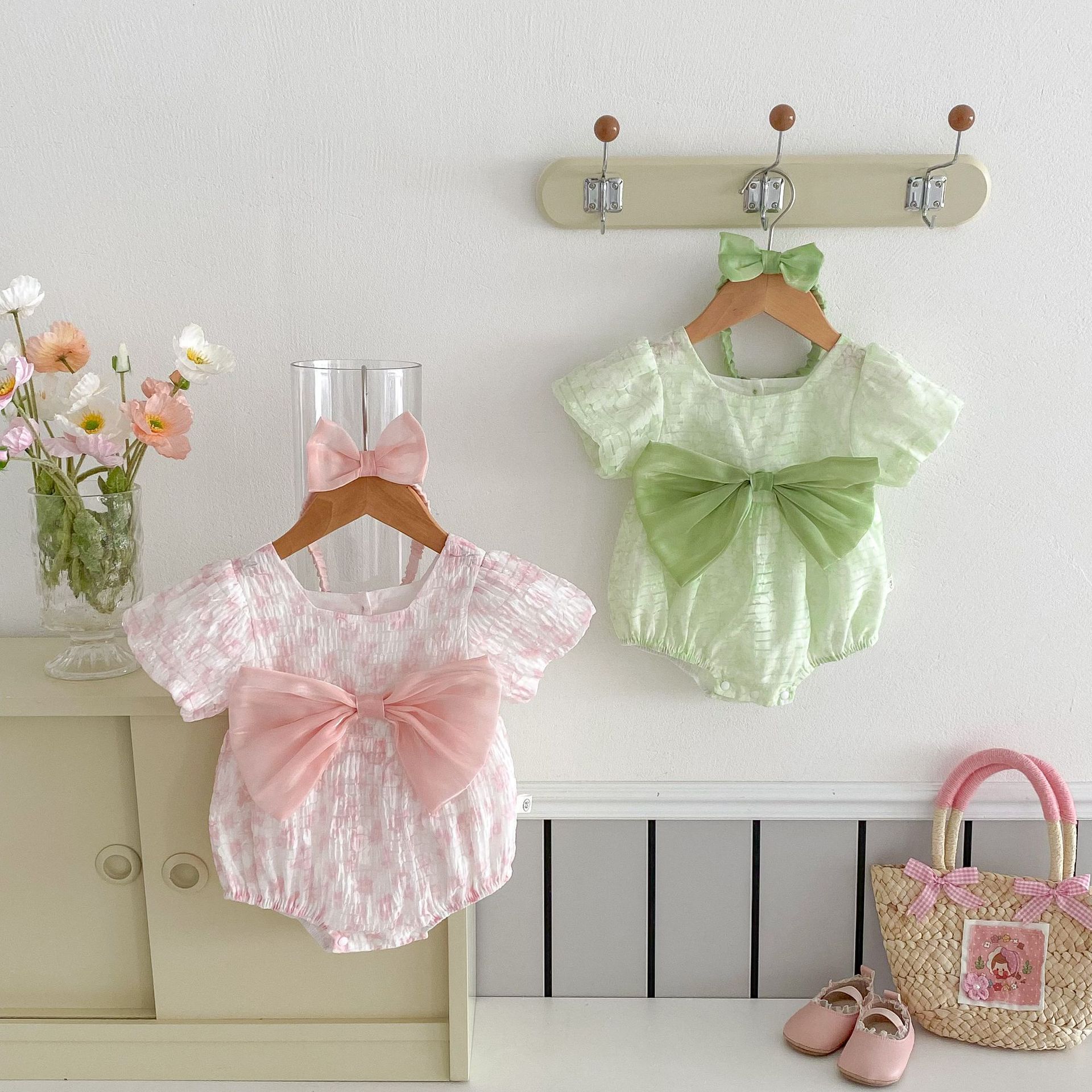 Baby bow dress for summer girls aged 0-2 years old, super cute tummy dress, one-year-old dress, baby dress AL587 details Picture