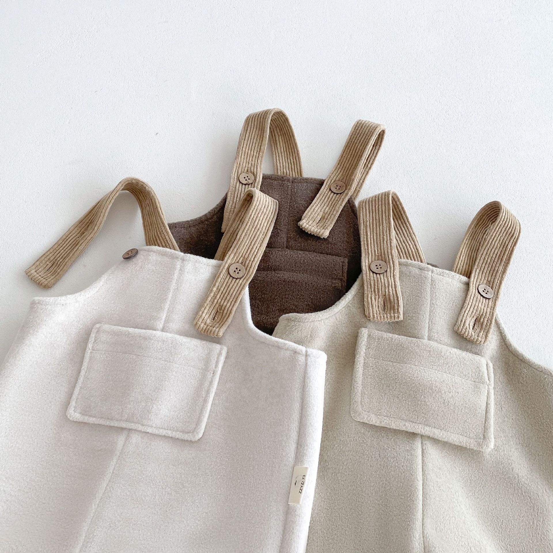 Children's fashionable overalls for 0-5 years old, cute Korean-style pants for girls in winter, and fluffy casual pants for boys, trendy AK241 Specification drawing
