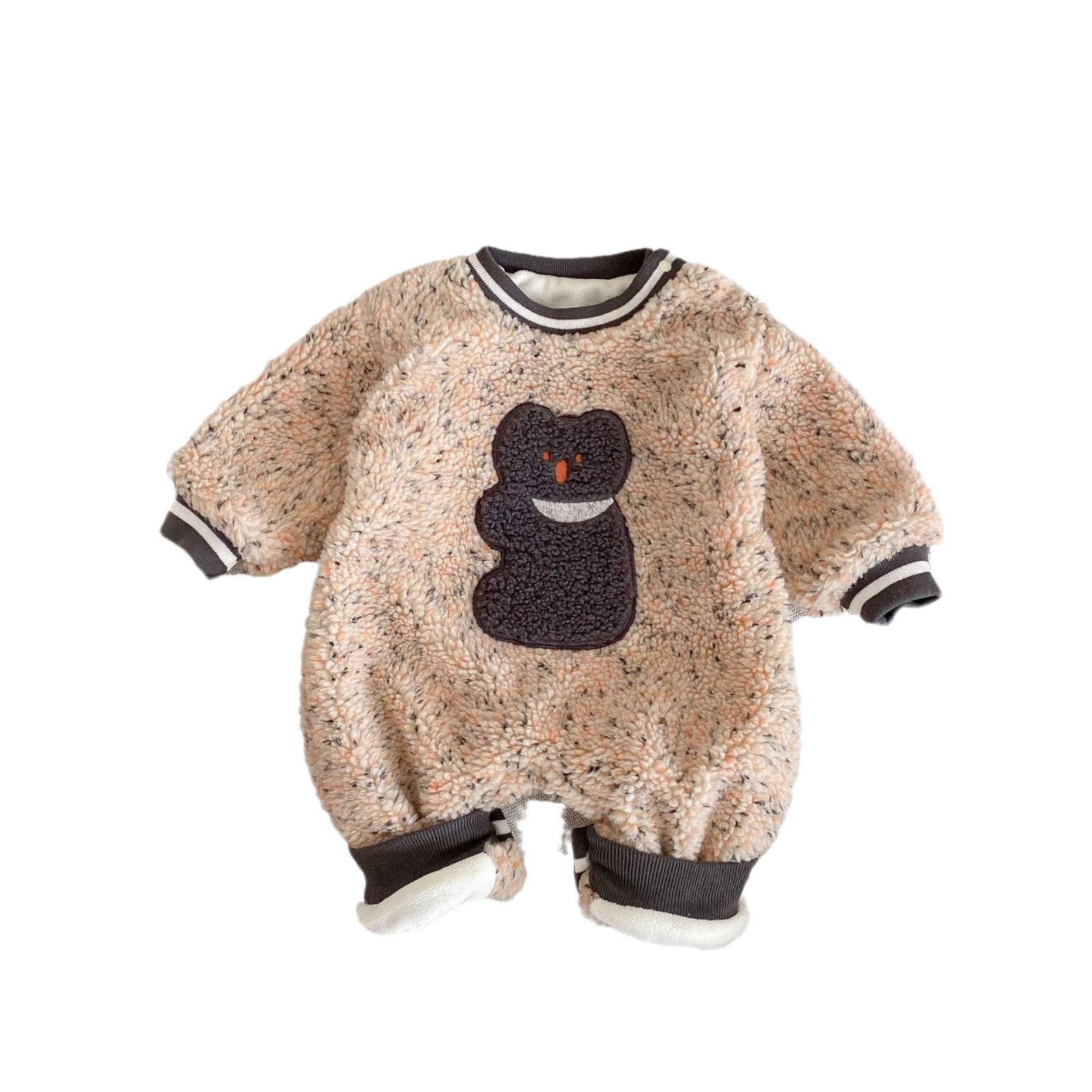 Baby super cute crawling suit for winter boys and girls aged 0-2 cartoon furry one-piece suit for warmth. Baby clothing trend AL341 Item Picture
