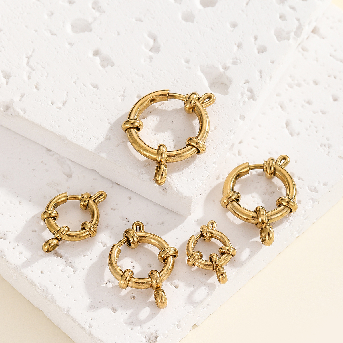 Color-preserving copper-plated real gold pendant, four-leaf clover zircon double pendant connecting piece bracelet, earrings, tassel pendant, DIY jewelry accessories